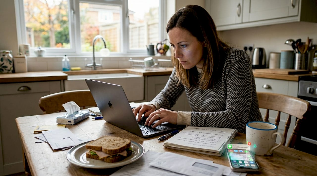 Manager sets business goals on home table