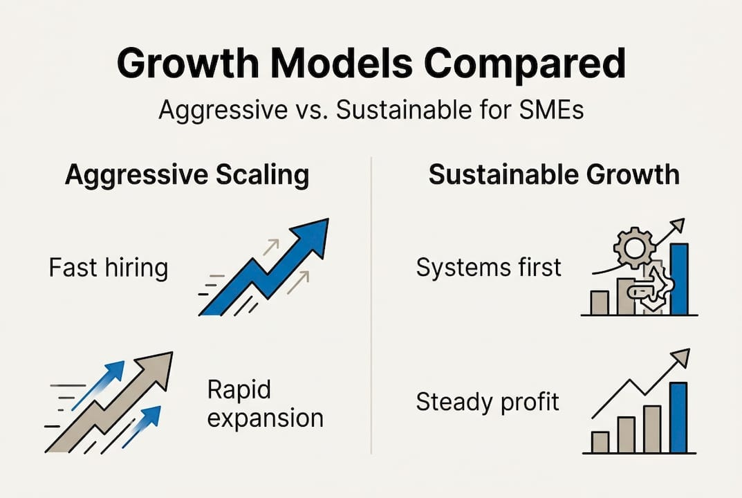 Infographic comparing SME growth models