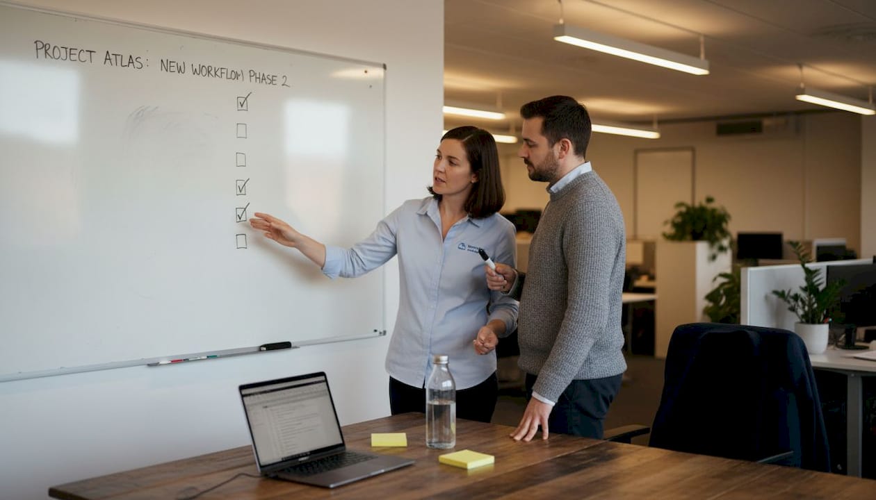 Team members standardising business processes