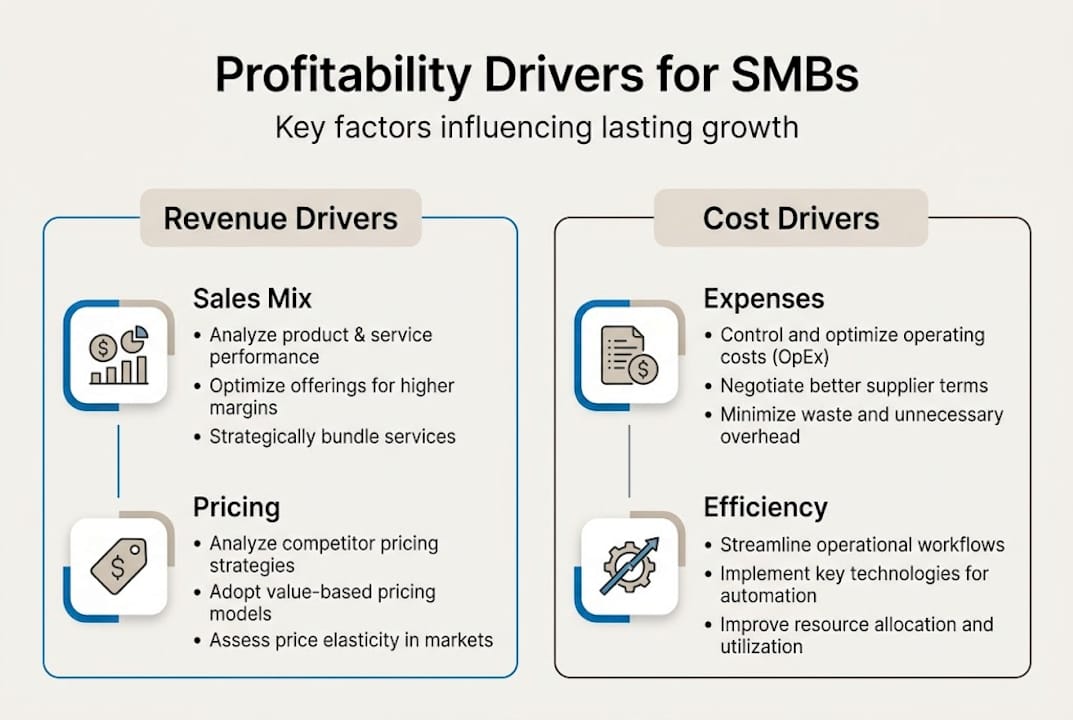 Infographic on SMB profitability driver categories
