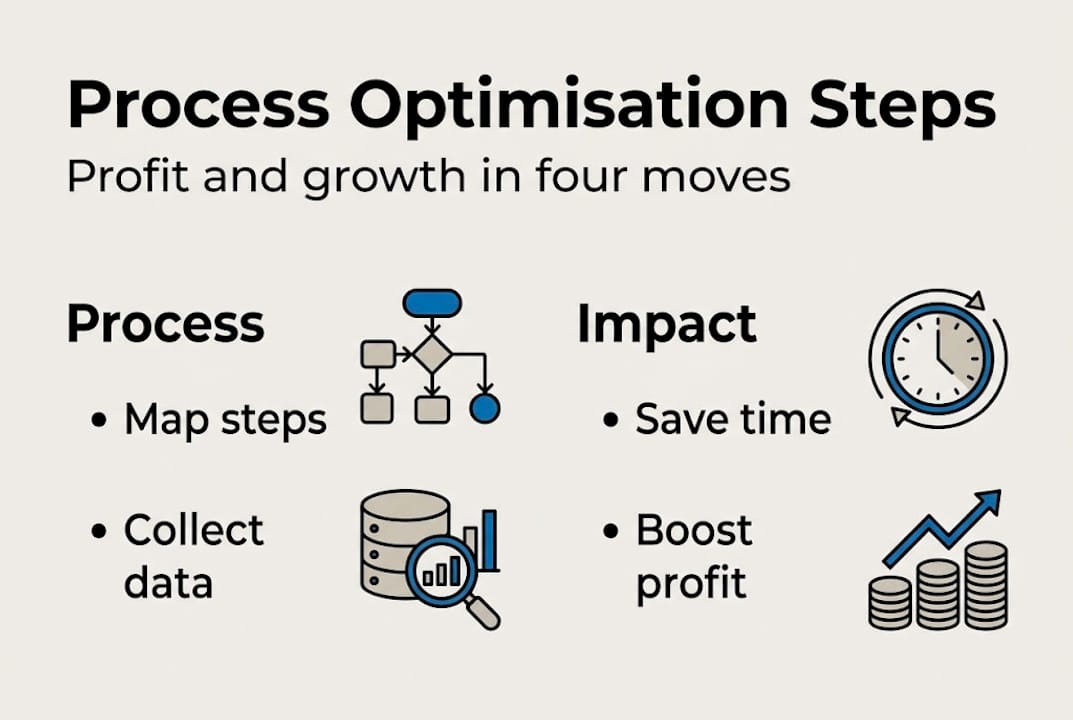 Infographic summarising four core optimisation steps