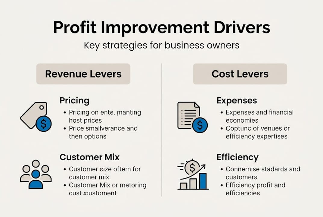 Infographic on profit improvement levers overview