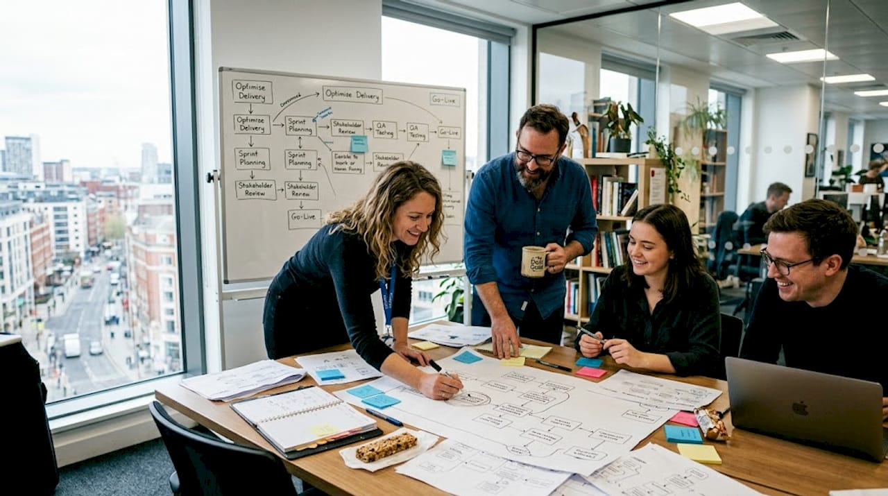 Team meeting focused on workflow planning