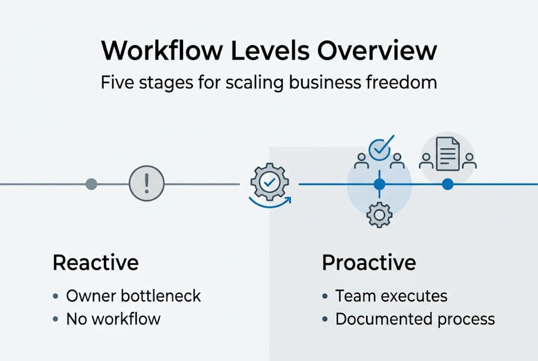 Infographic showing workflow freedom levels