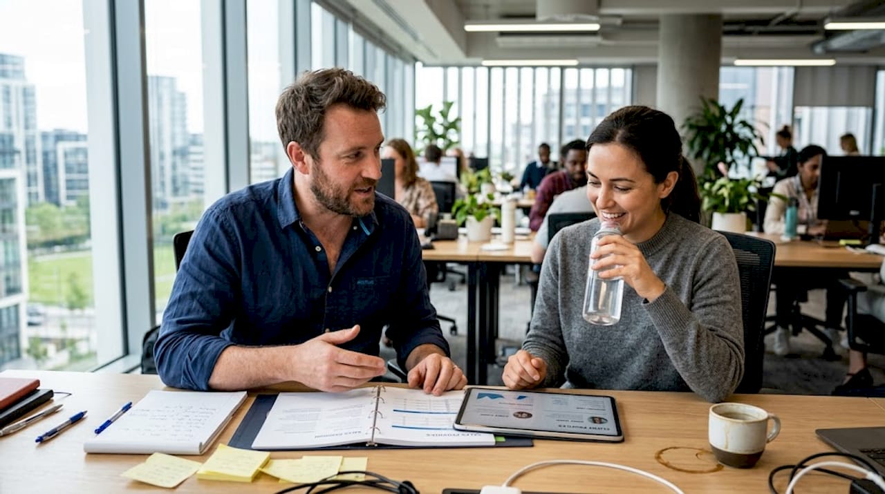 Sales team mastering single approach together