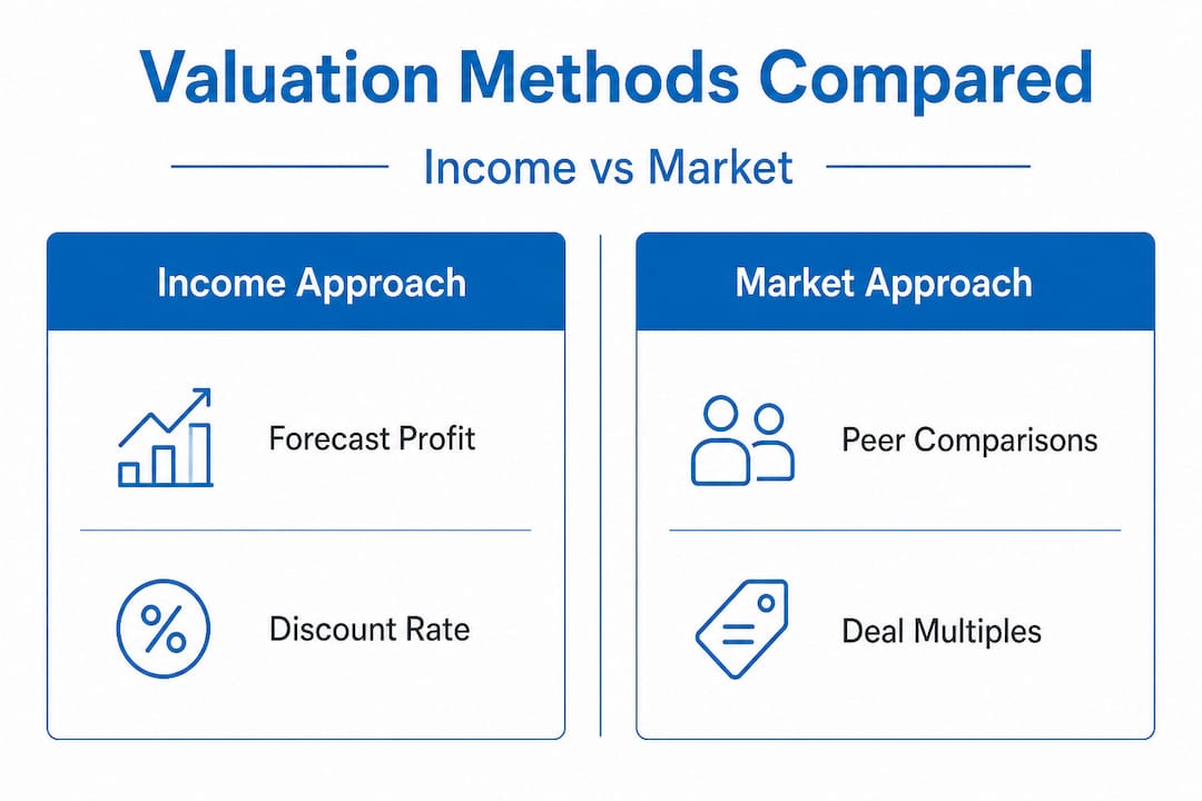 Comparison infographic of valuation methods