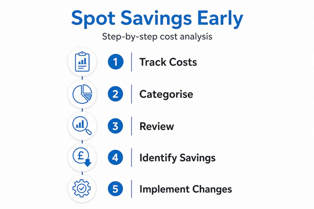 Infographic of cost analysis steps for small business