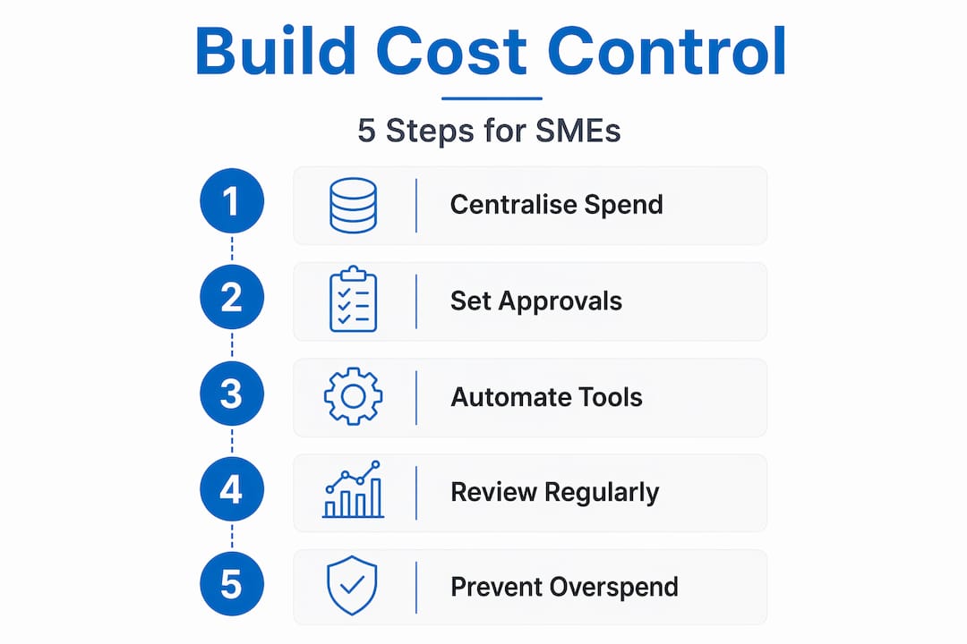 Infographic outlining cost control process steps