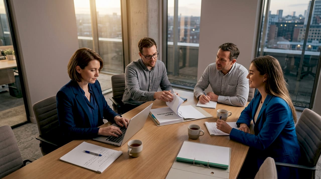 Team reviews goals and accountability steps