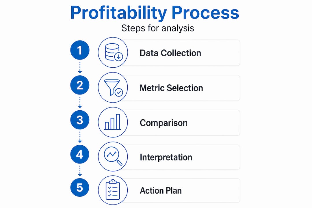 Infographic showing profitability analysis steps