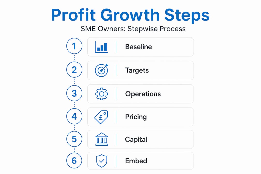 Infographic showing SME profit growth steps