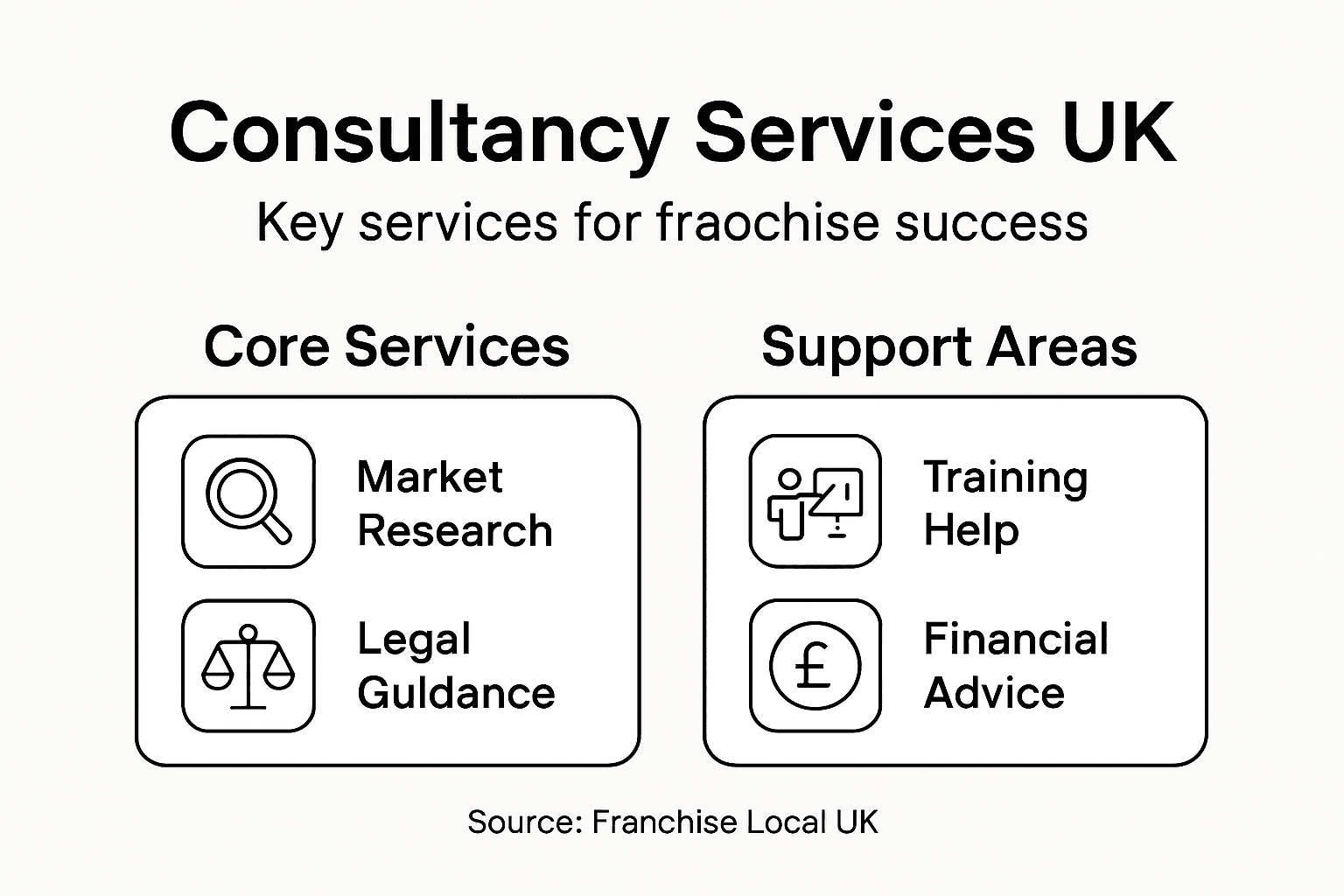 Infographic summarising UK franchise consultancy services