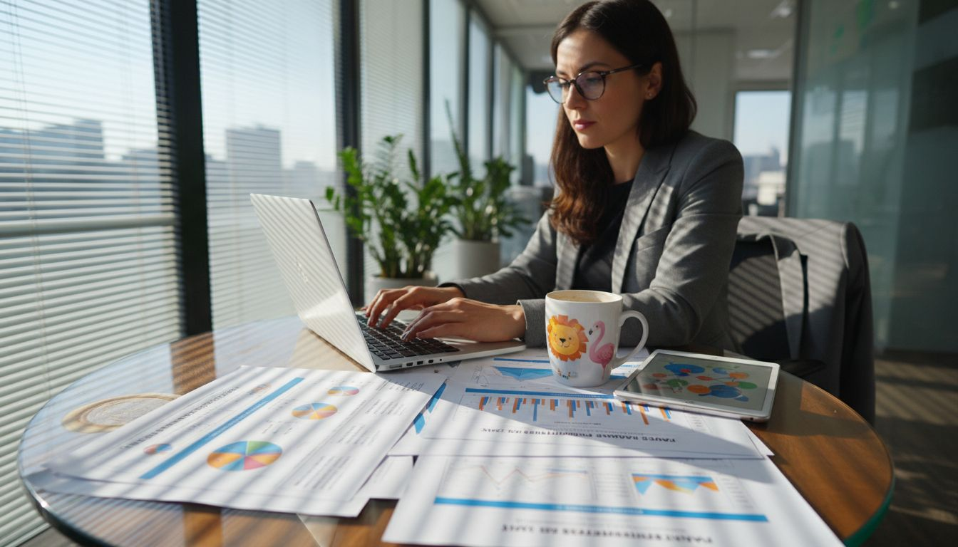 Professional analyzing franchise documents in boardroom