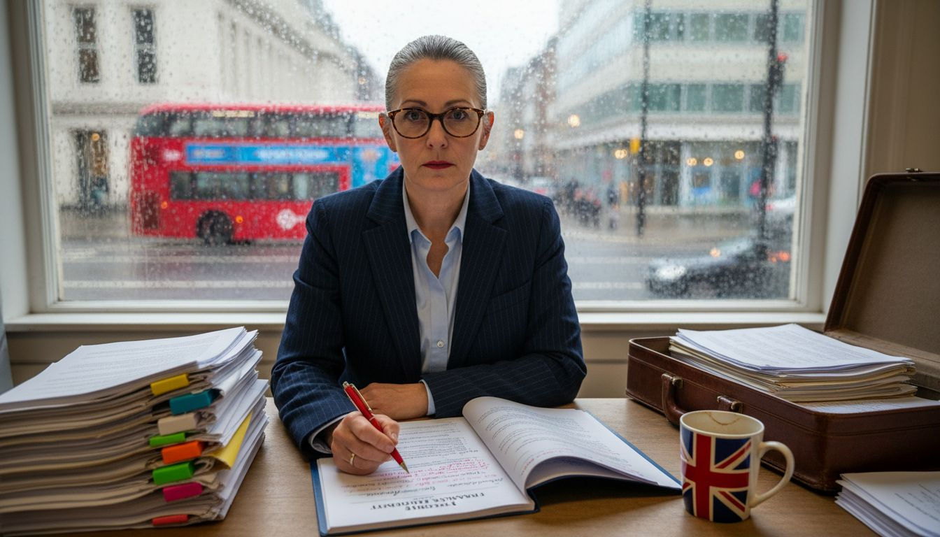 Solicitor checking franchise legal documents