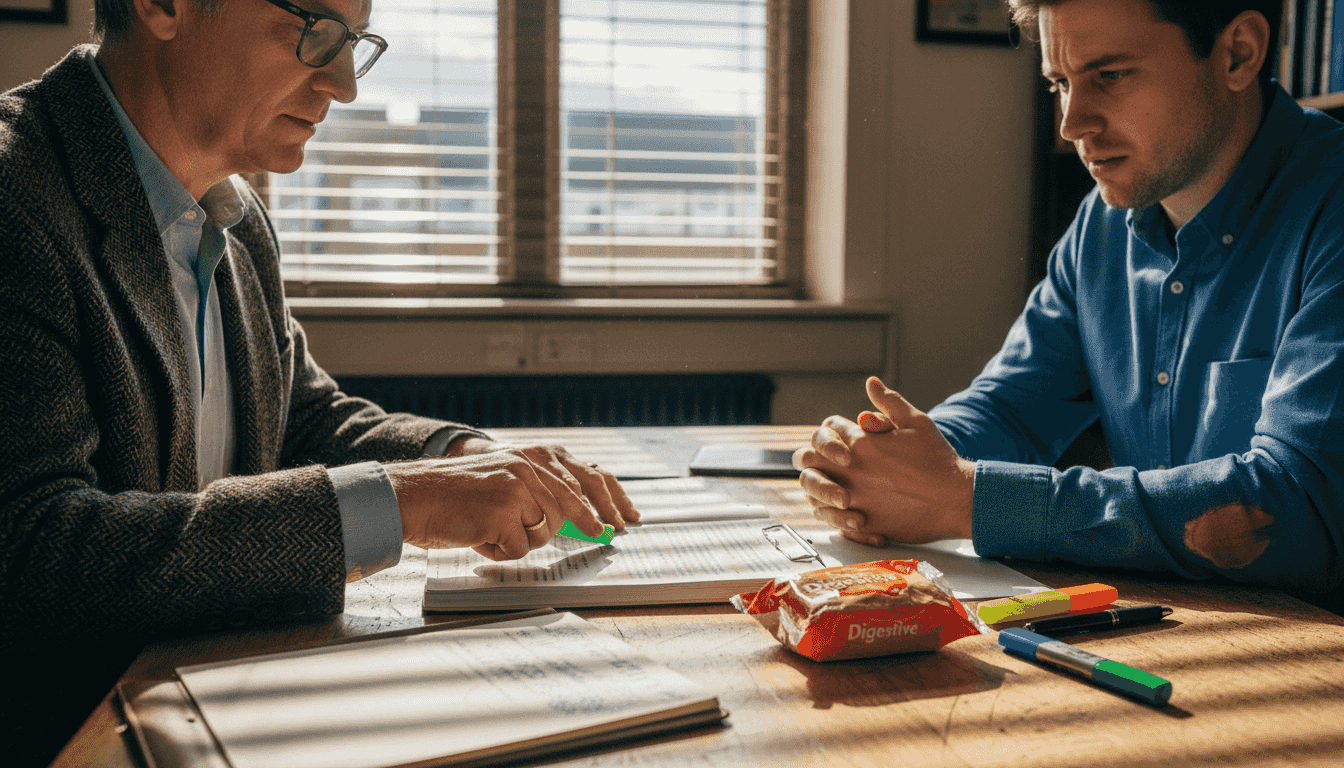 Solicitor and franchisee reviewing UK agreement