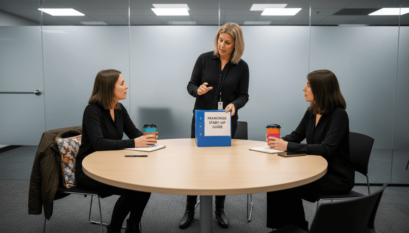 Franchise Selection Checklist UK 2026: 93% Profitability Franchise onboarding session with manager and trainees