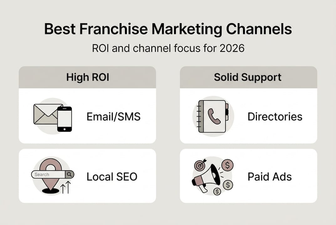 Infographic franchise marketing channels ROI focus