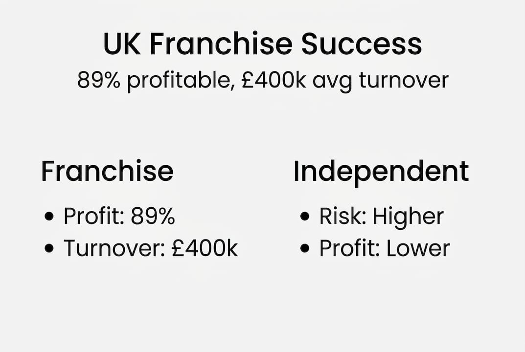 Infographic UK franchise vs startups profitability