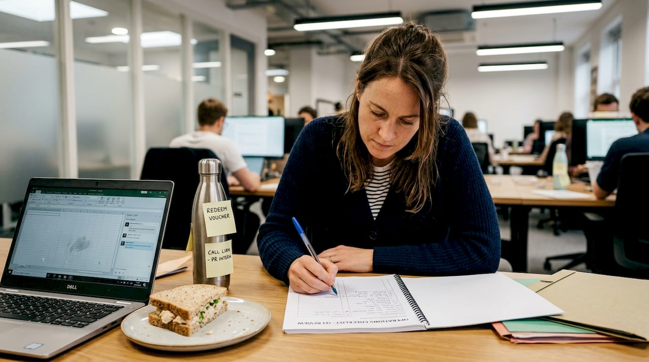 Top skills every UK franchisee needs for success Franchisee reviewing operations checklist workspace