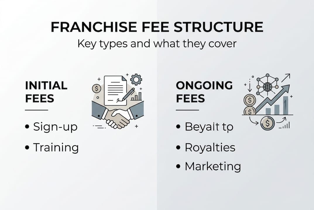 Infographic of typical franchise fee structure