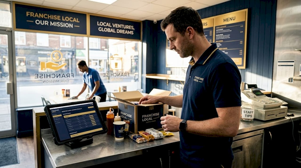 Franchise owner managing daily restaurant tasks