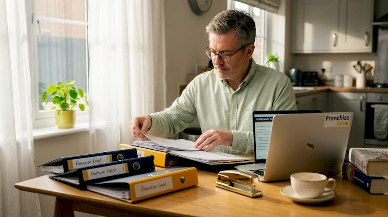 Franchise owner organises essential documents