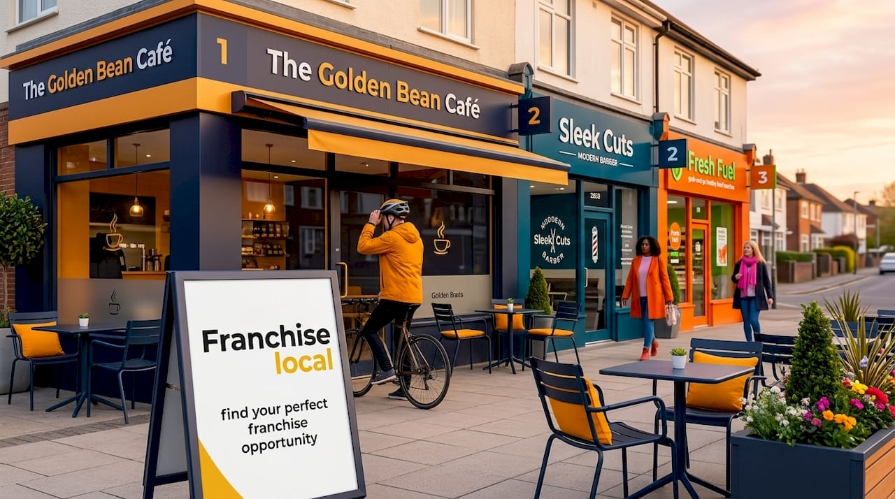Why franchise multiple locations: a 2026 growth guide Multiple franchise units in suburban commercial street