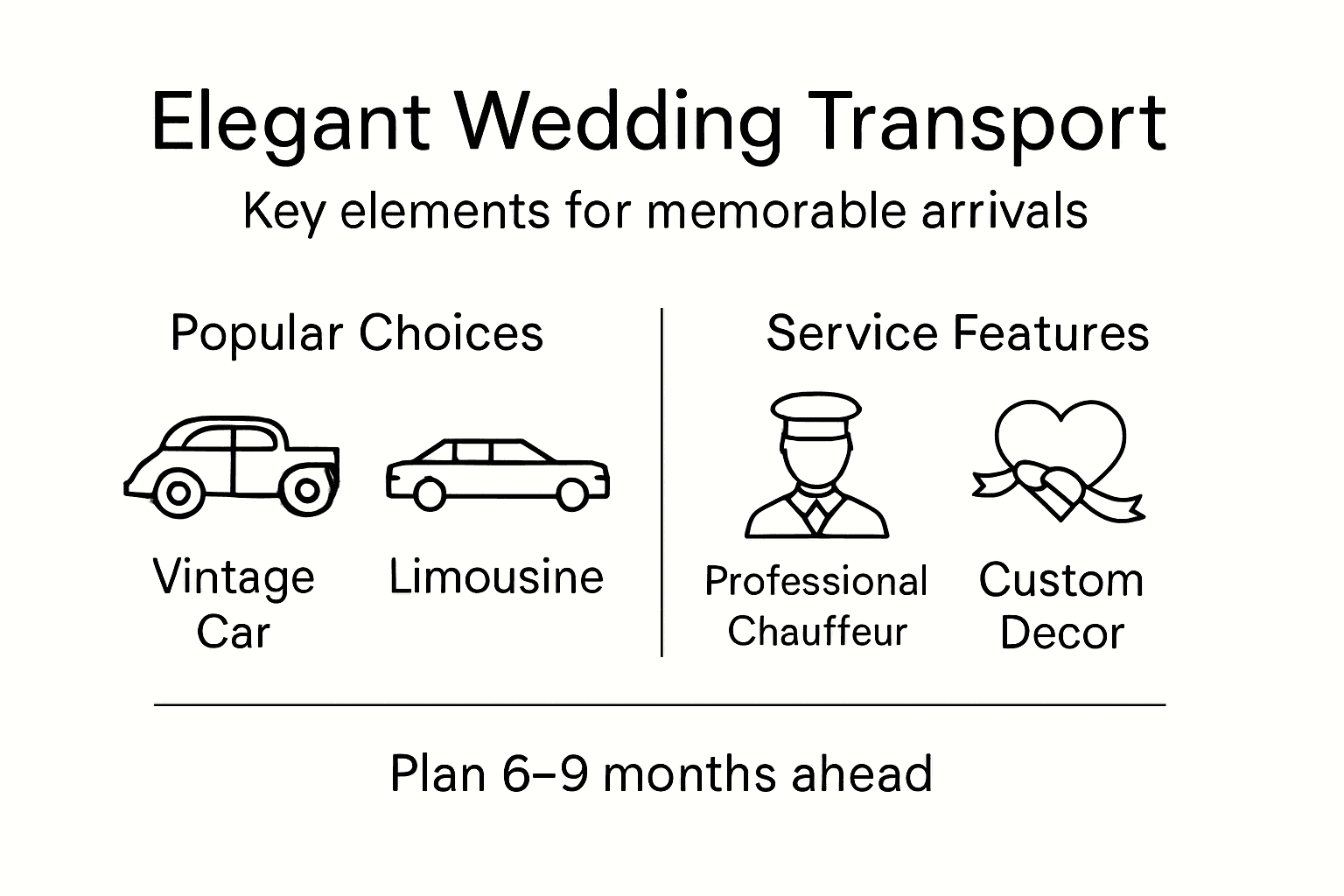 Infographic of elegant wedding transport options