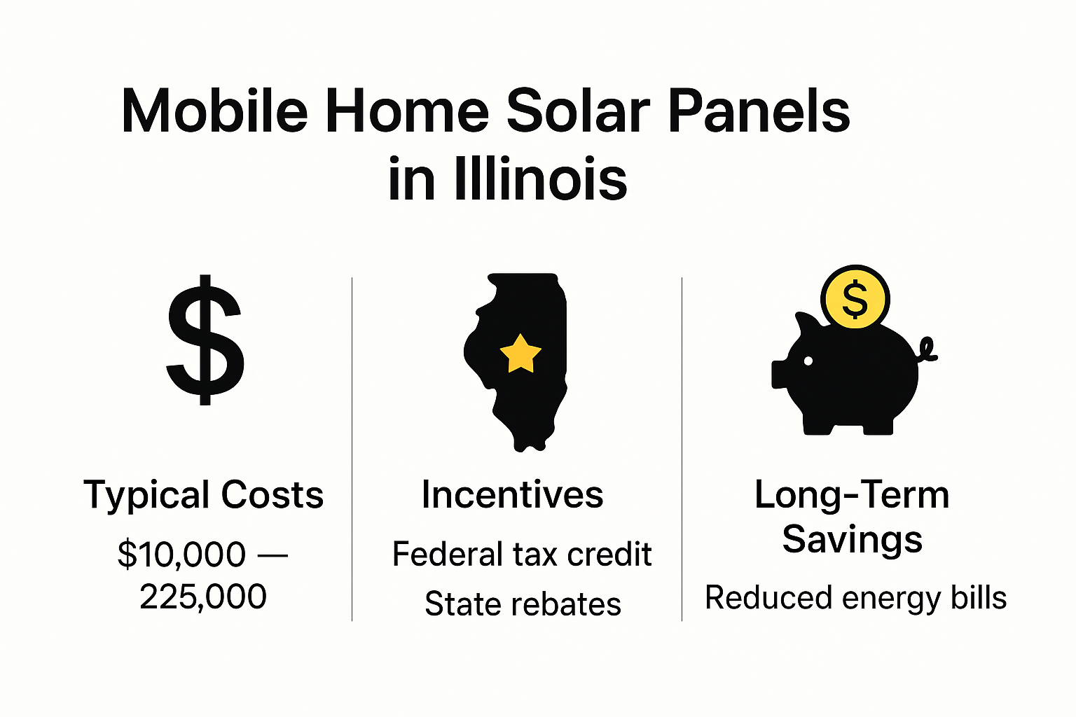 Solar Chart Comparison for Solar Incentives in Illinois along with savings and typical costs