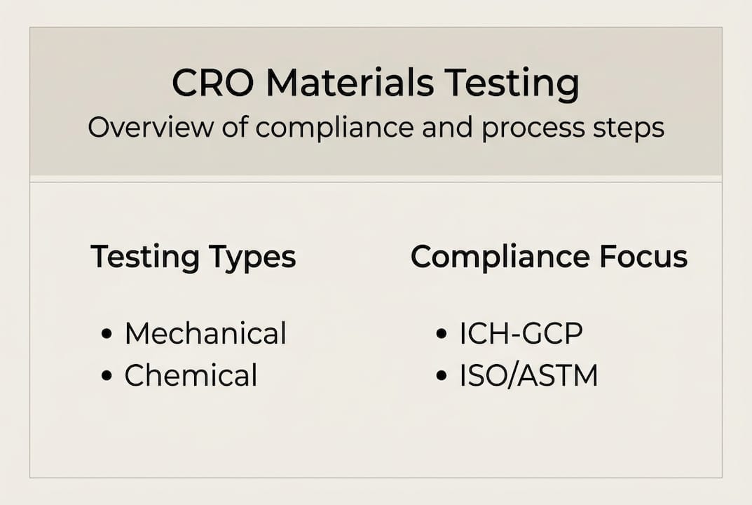 Infographic on CRO materials testing process