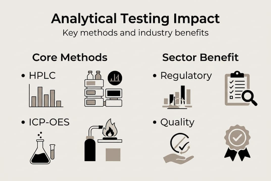 Infographic analytical testing methods and sector benefits