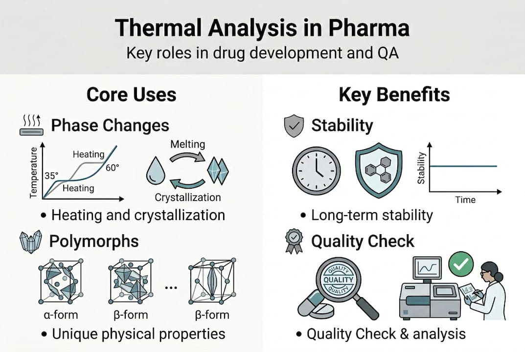 Infographic of thermal analysis uses and benefits