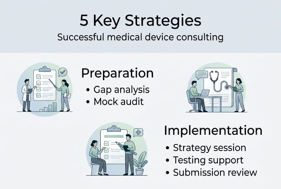 Infographic of medical device consulting strategies