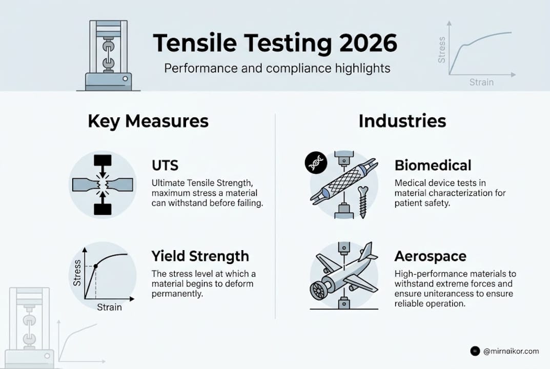 Infographic: tensile test key measures industries