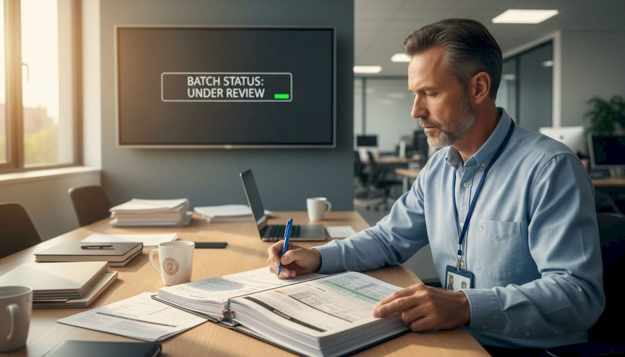 QA manager reviews IPC compliance documents