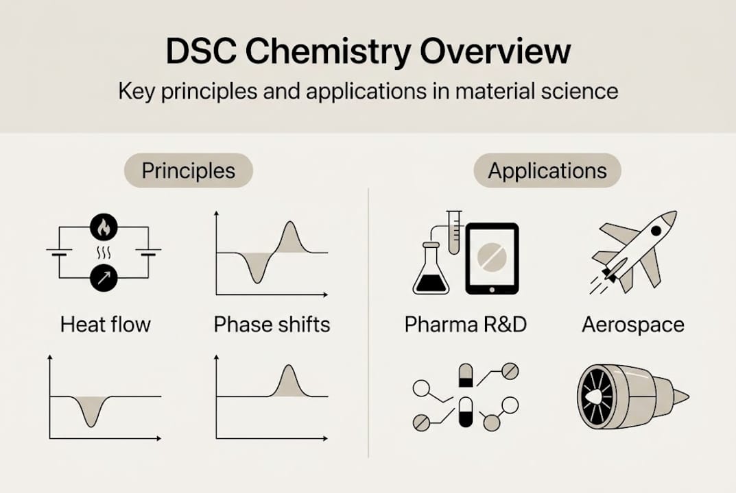 Infographic of DSC chemistry principles and applications