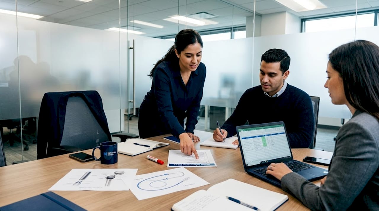 Consultants planning FDA submission at meeting table
