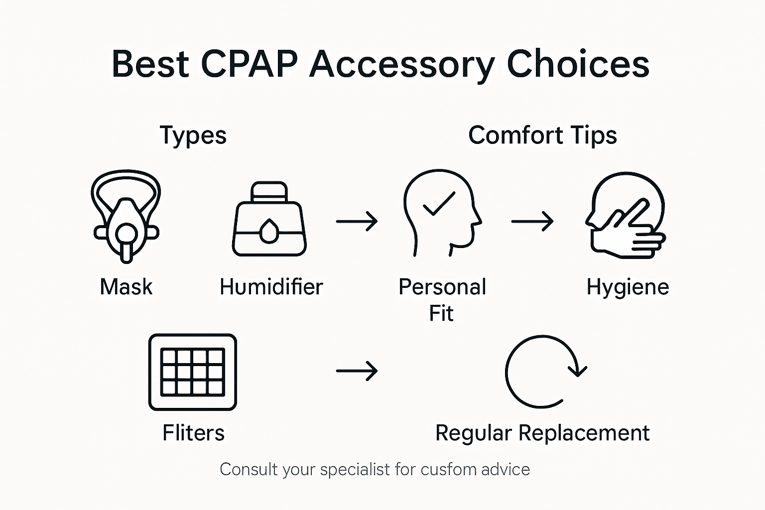 Infographic CPAP accessory options and comfort tips