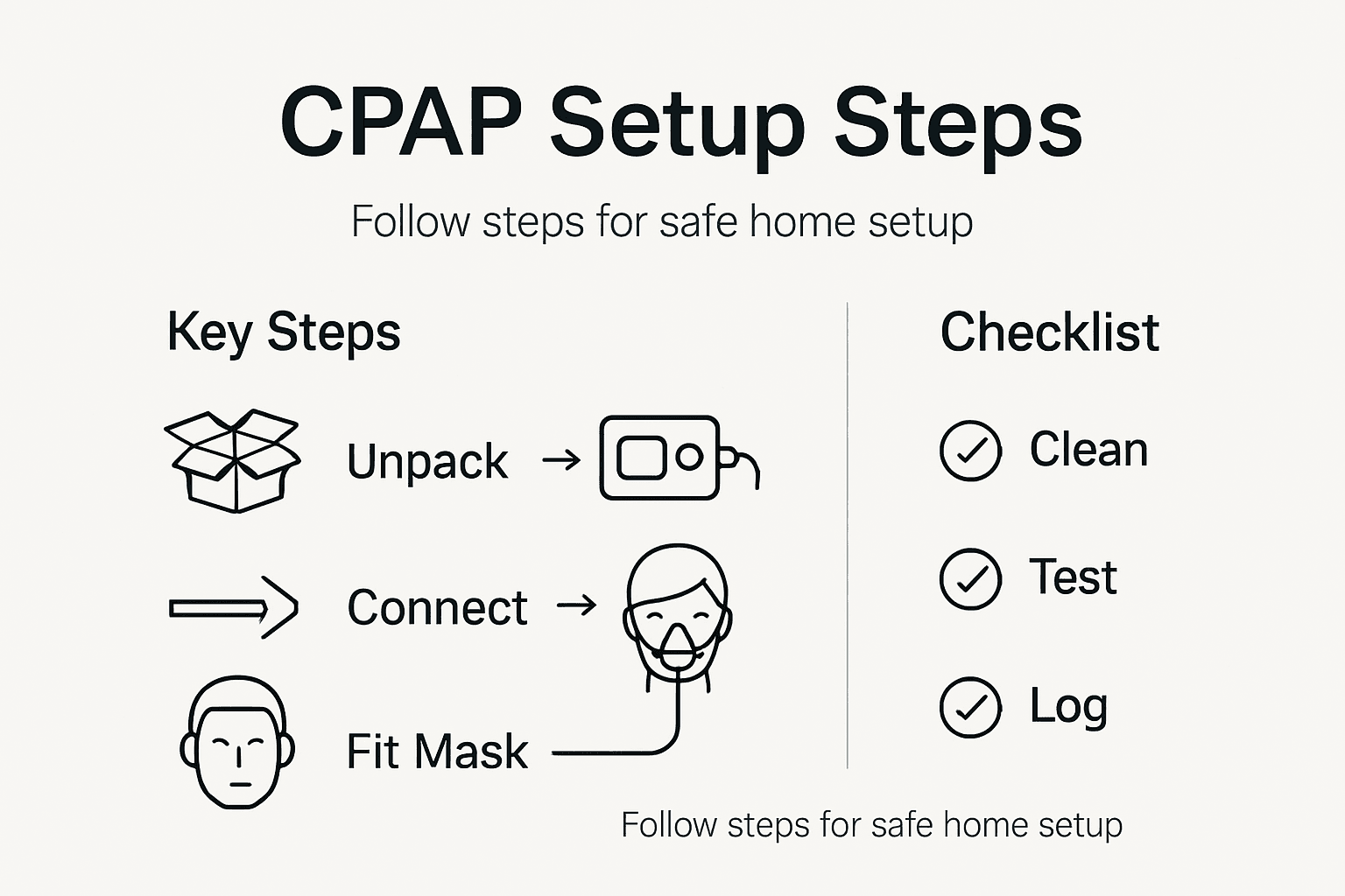Infographic about CPAP setup process steps