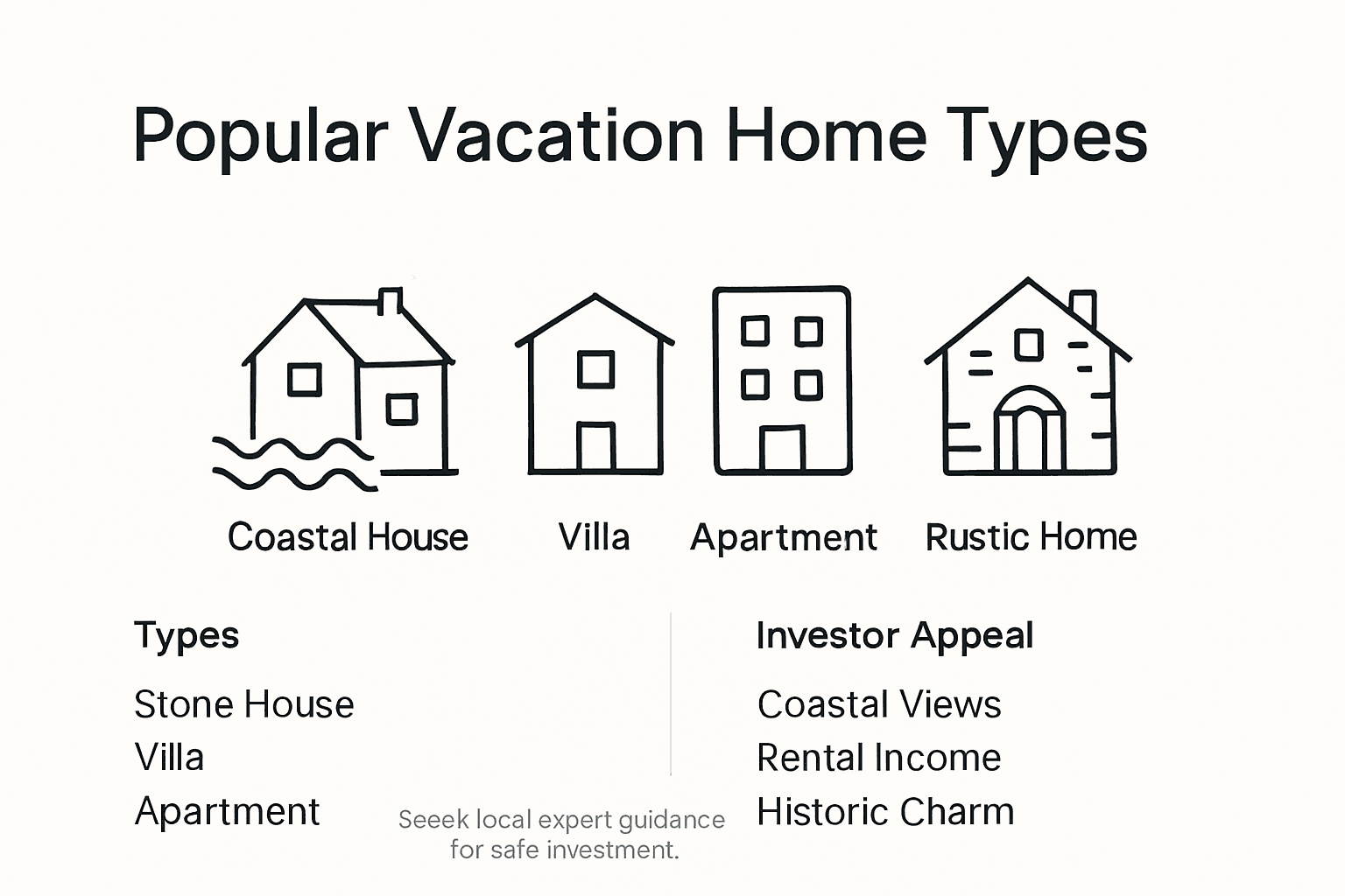 Infographic Croatian vacation home types and appeal