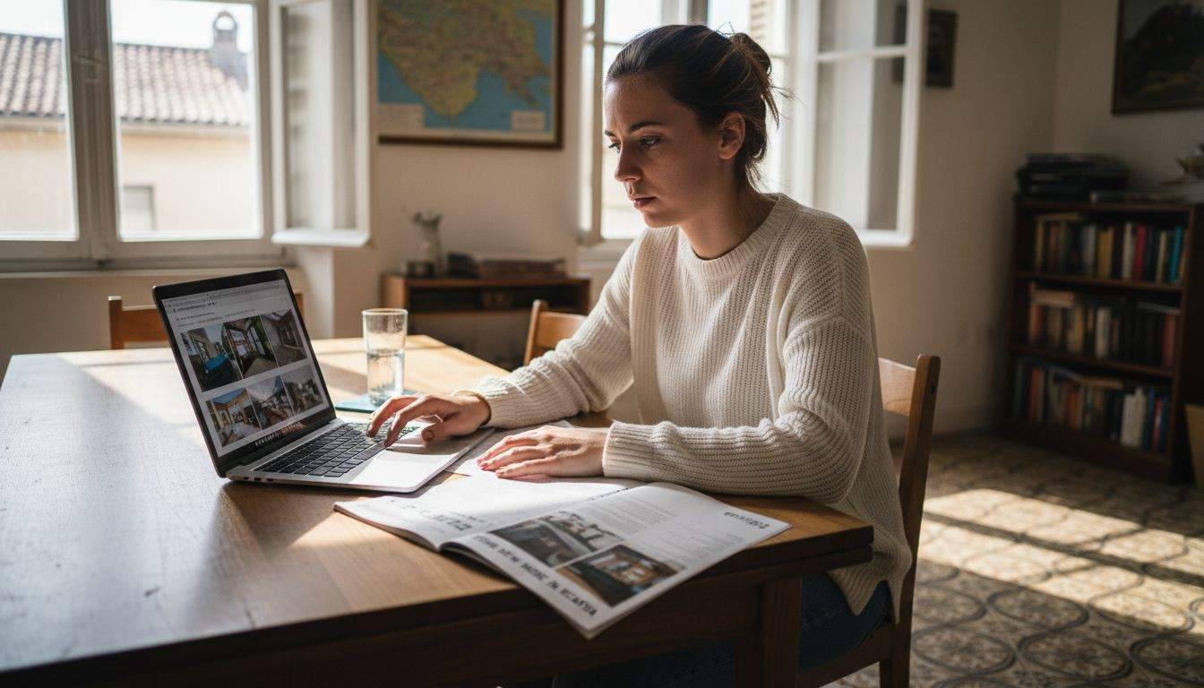 Woman researching Croatia property market