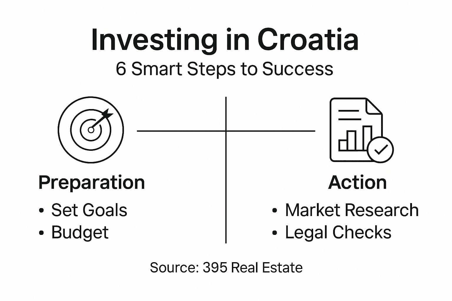 Infographic with Croatia investment steps overview
