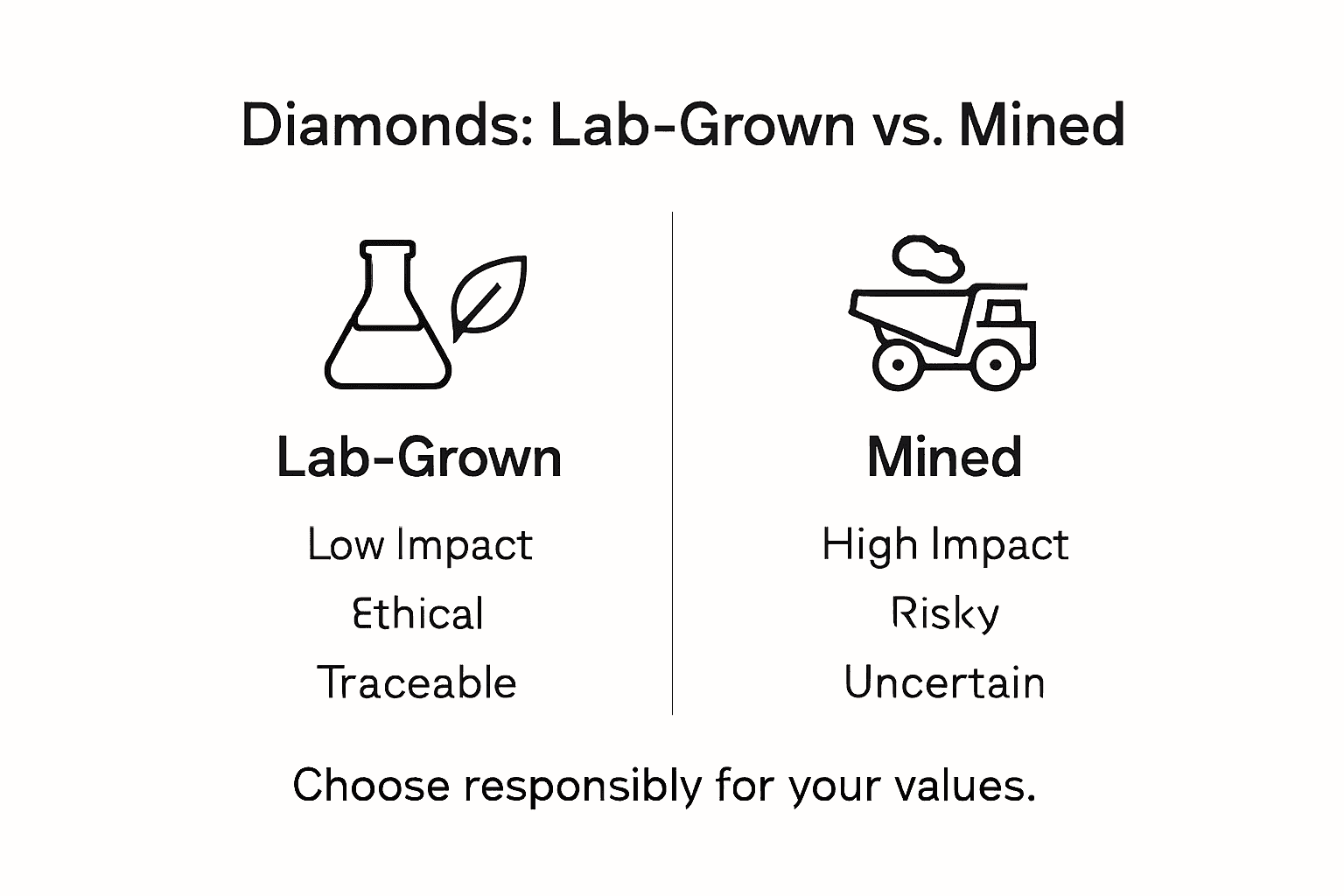 Infographic lab vs mined diamond ethics