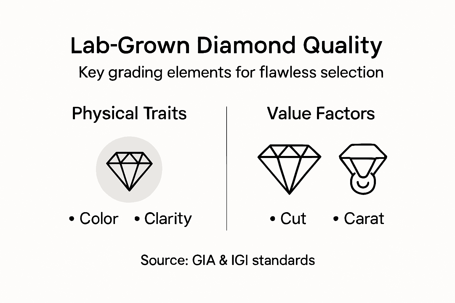 Infographic lab-grown diamond quality grading