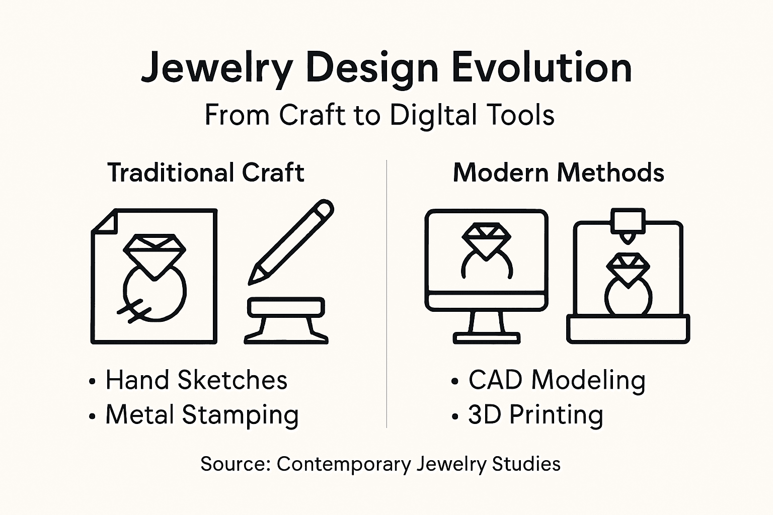 Infographic on jewelry design technology evolution
