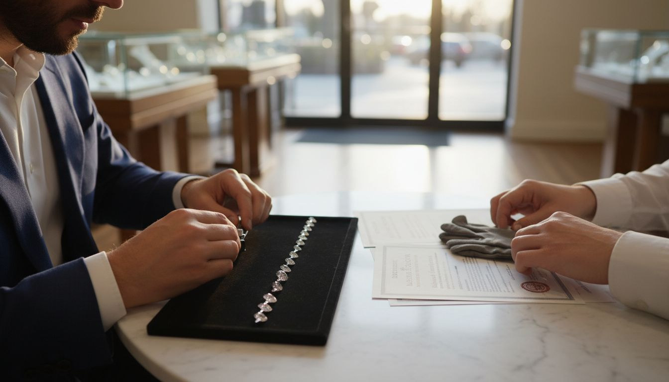 Selecting lab-grown diamonds with jeweler