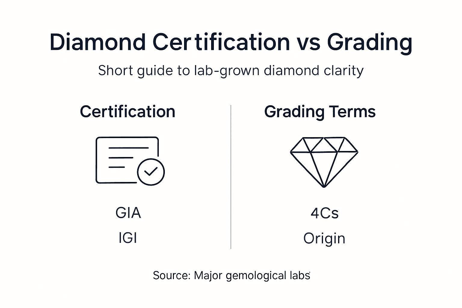 Infographic on diamond grading and certification