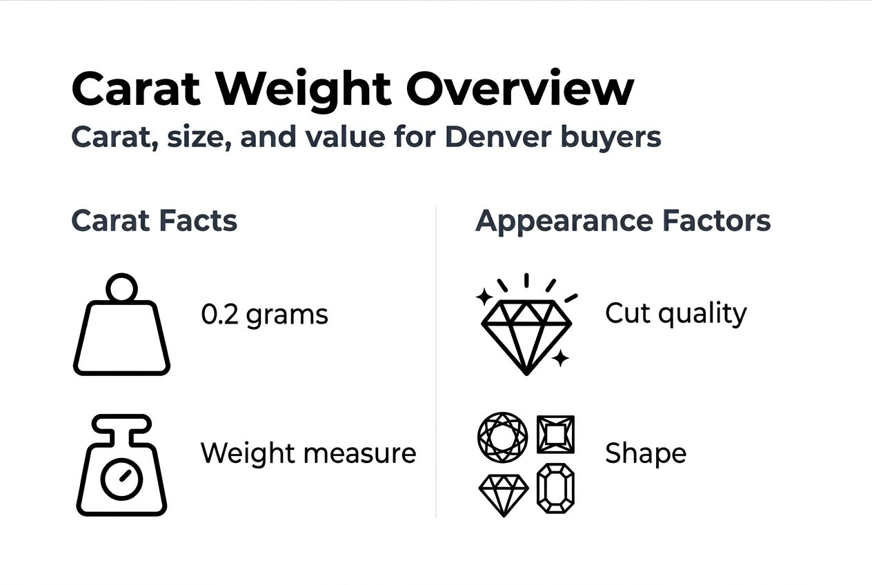 Infographic showing carat weight and diamond factors