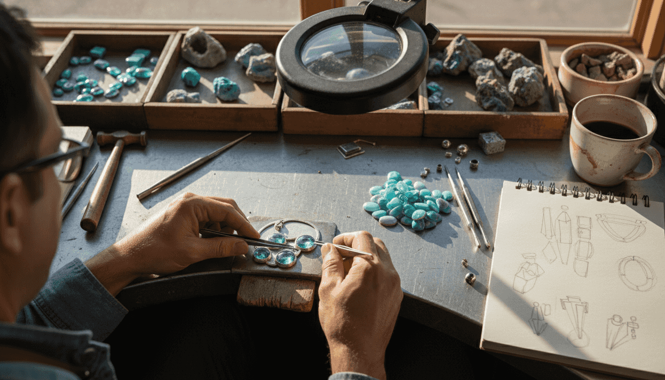Jeweler working with Colorado gemstones for pendant