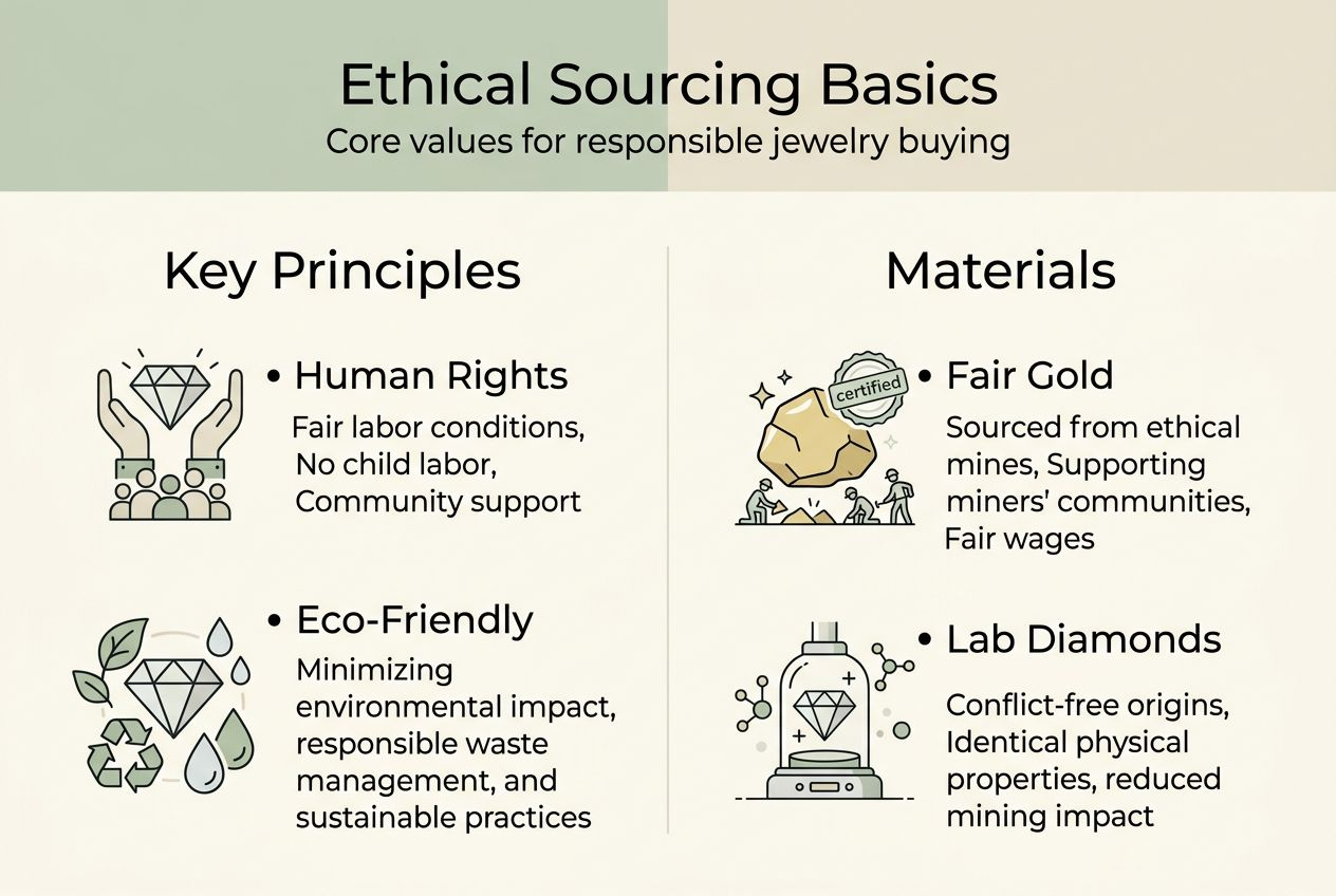 Infographic of ethical sourcing principles